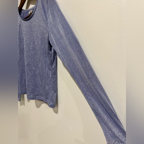 INTIMATELY BY FP Blue Mesh Sheer Sparkly Party Long Sleeve Size M - Picture 4 of 7